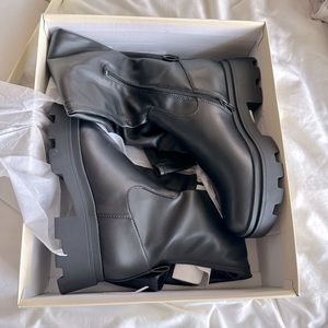 open edit knee high boots size 7.5 in black